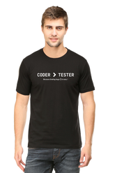 Coder > Tester Round Neck t-shirt