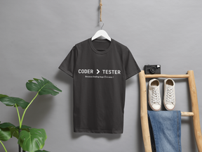 Coder > Tester Round Neck t-shirt