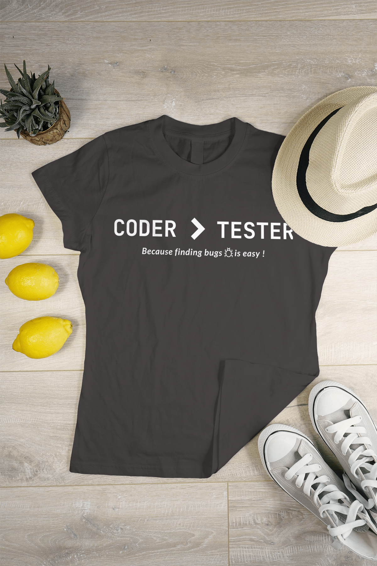 Coder > Tester Round Neck t-shirt